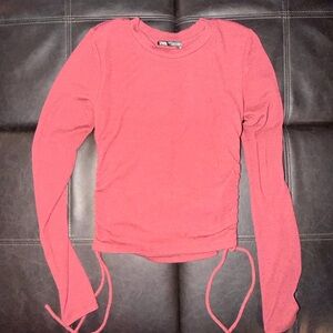 Zara Coral Long Sleeve Top